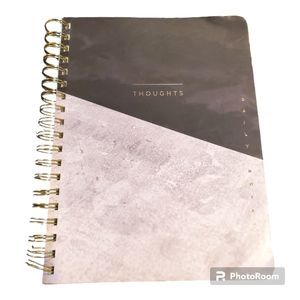 Fringe Studio Spiral Black Marble Split Text Workbook Notebook Journal Notepad